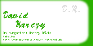 david marczy business card