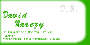 david marczy business card